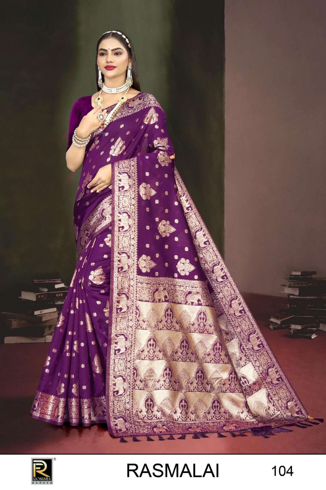 Ronisha Rasmalai-1 banarasi silk Saree Wholesale catalog