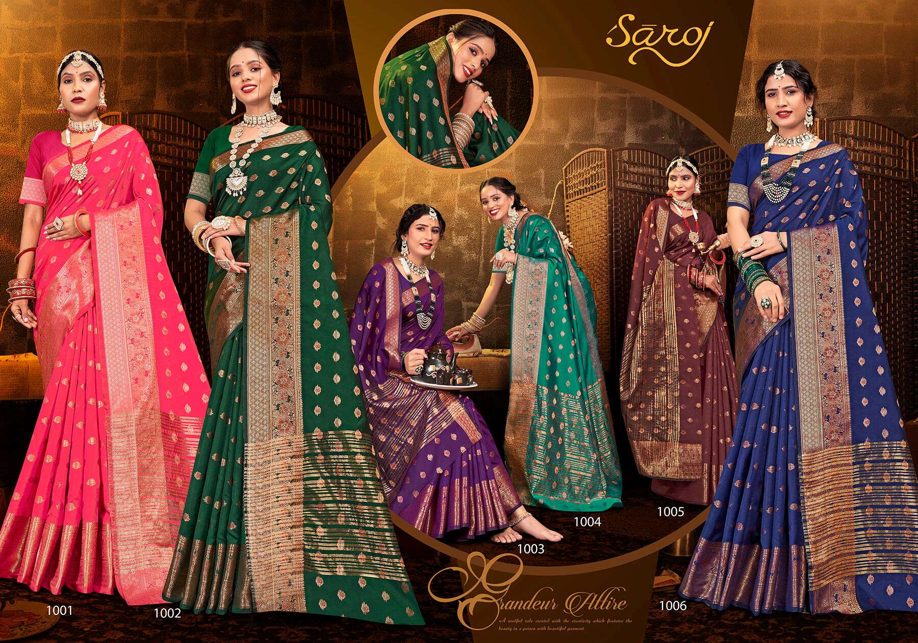 Saroj Jannat Vol.3 Soft silk saree chit pallu Wholesale catalog  