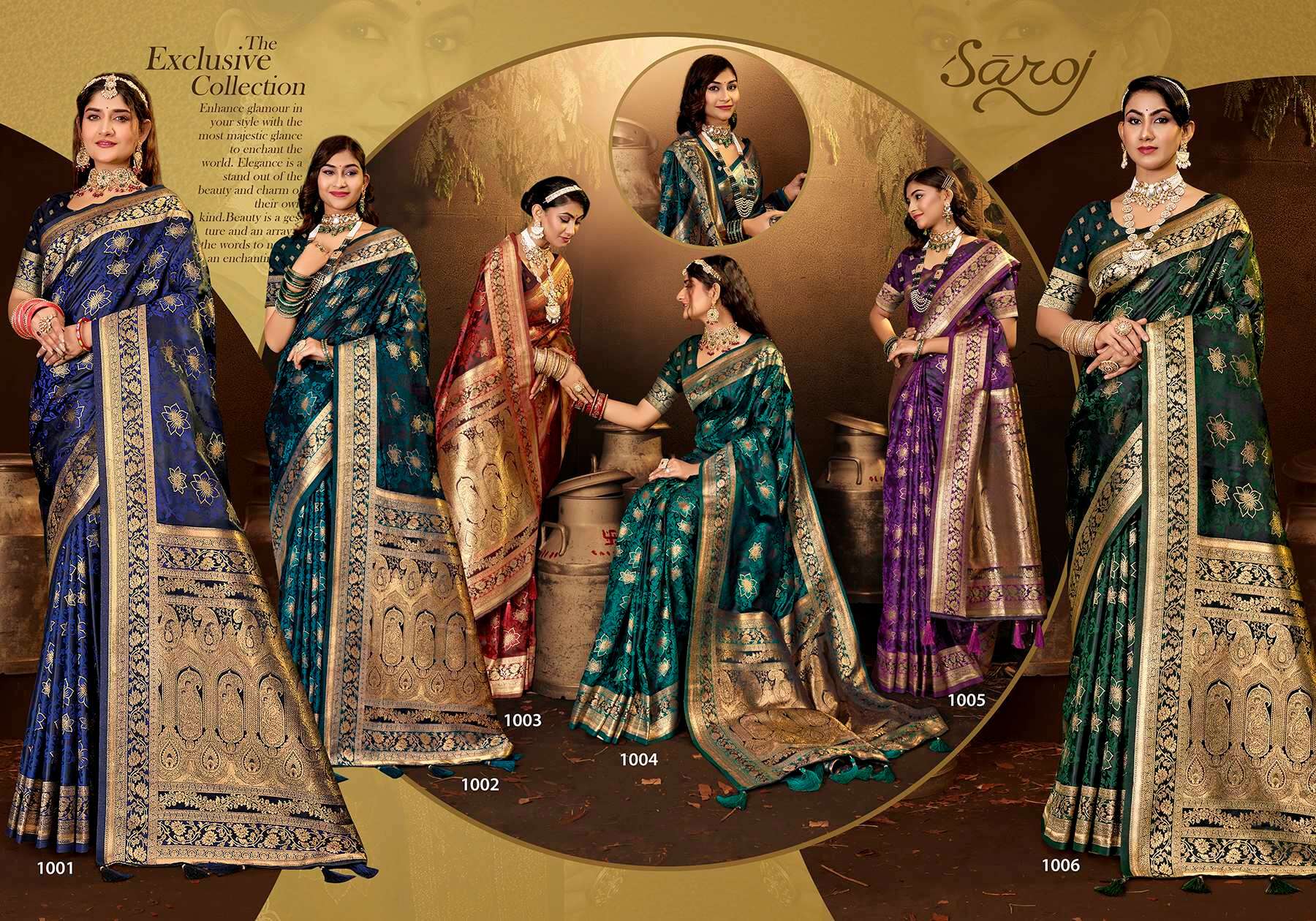 Saroj Royal Queen Vol.4 Satin 50*600 Silk Saree Wholesale catalog    