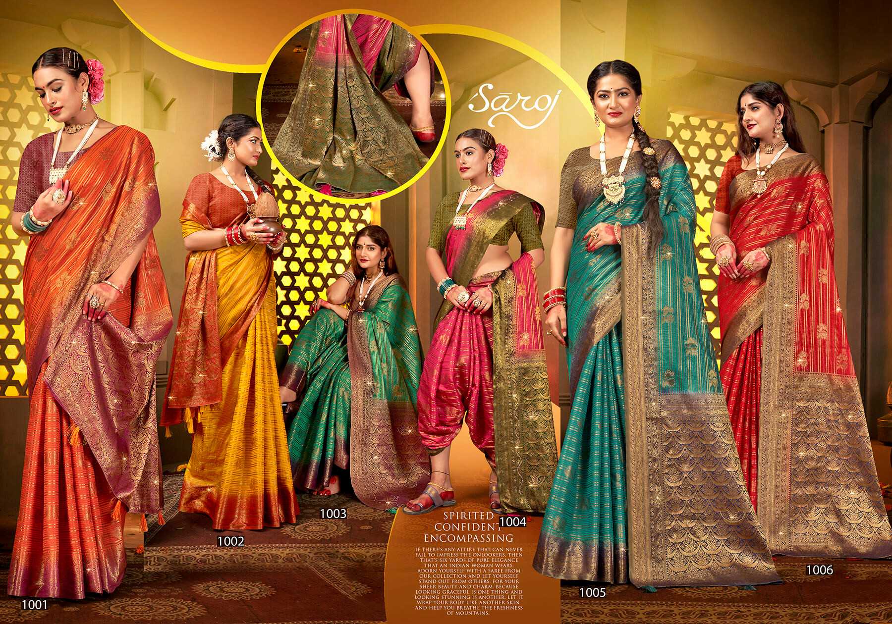 Saroj Tanak Tara Vol.1 Soft dolla silk with heavy swarovski work rich pallu saree Wholesale catalog    