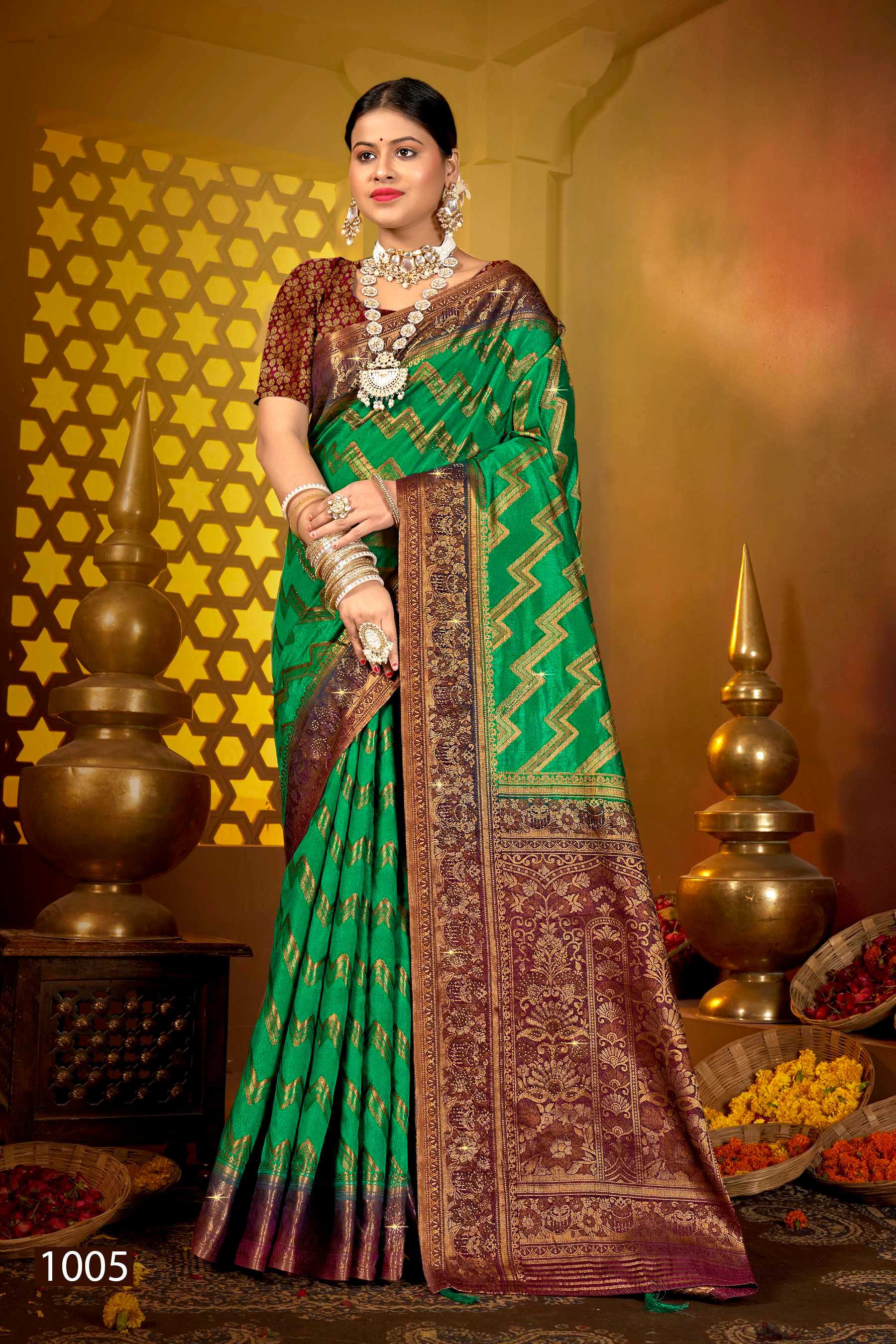 Saroj Tanak Tara Vol.4 Soft dolla silk with heavy swarovski work rich pallu saree Wholesale catalog    
