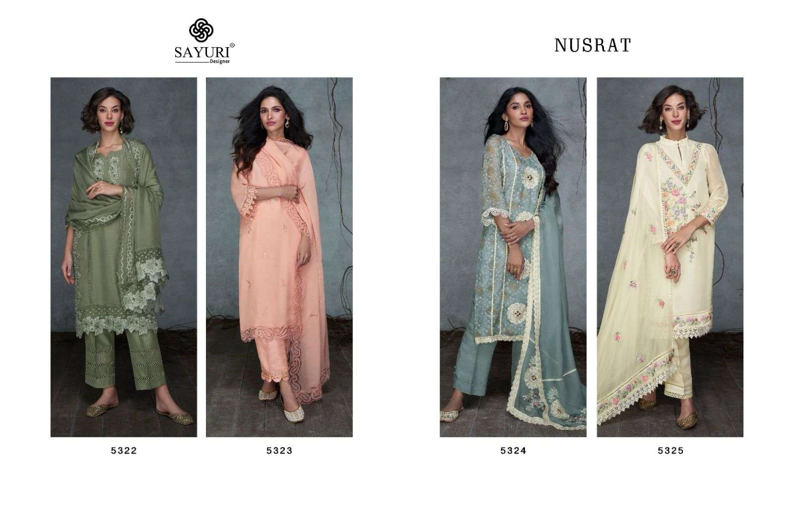 Sayuri Nusrat Organza Silk Salwar Kameez Wholesale catalog