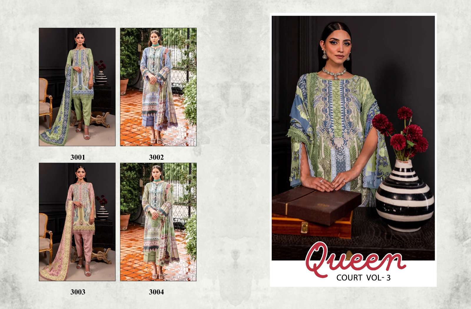 Shraddha Nx Maghul Queen Court 3 Chiffon Dupatta Pakistani Suits Wholesale catalog