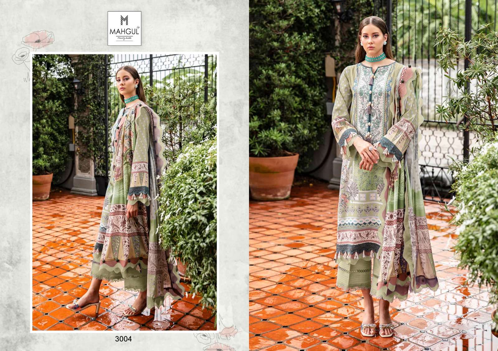 Shraddha Nx Maghul Queen Court 3 Cotton Dupatta Pakistani Suits Wholesale catalog