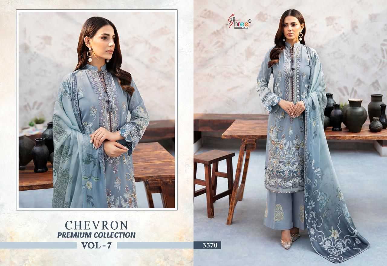 Shree Chevron Vol 7 Cotton Dupatta Pakistani Suits Wholesale catalog