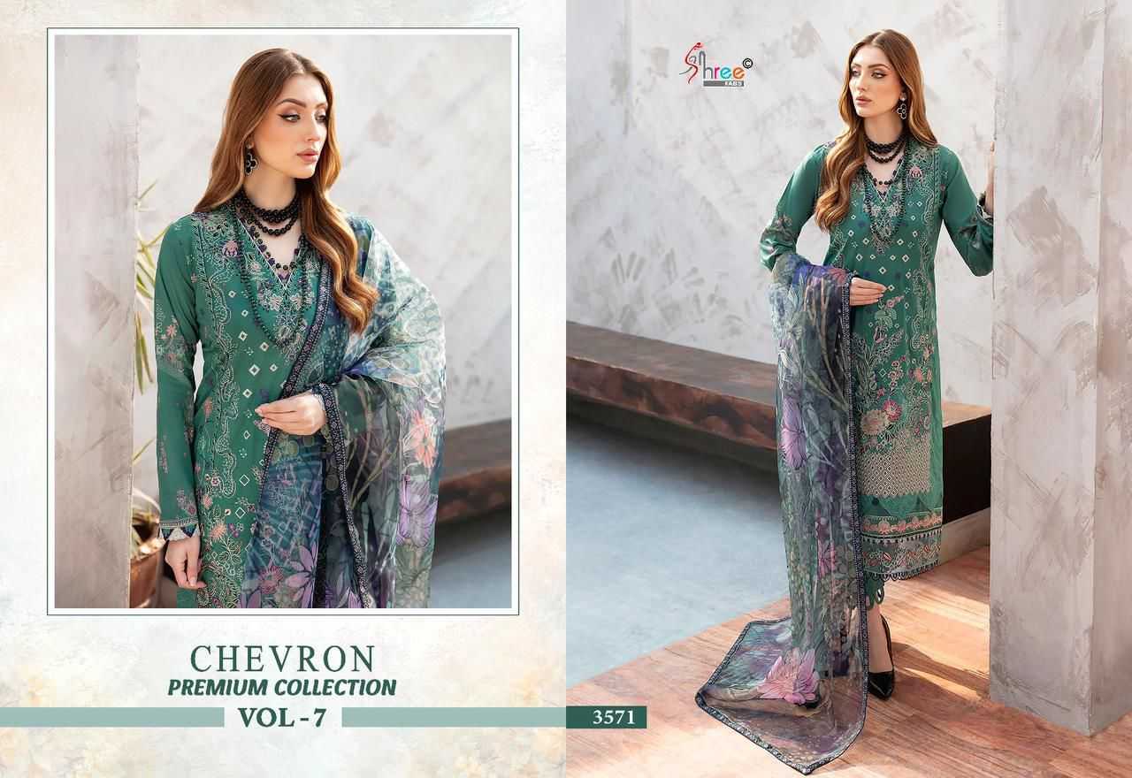 Shree Chevron Vol 7 Cotton Dupatta Pakistani Suits Wholesale catalog