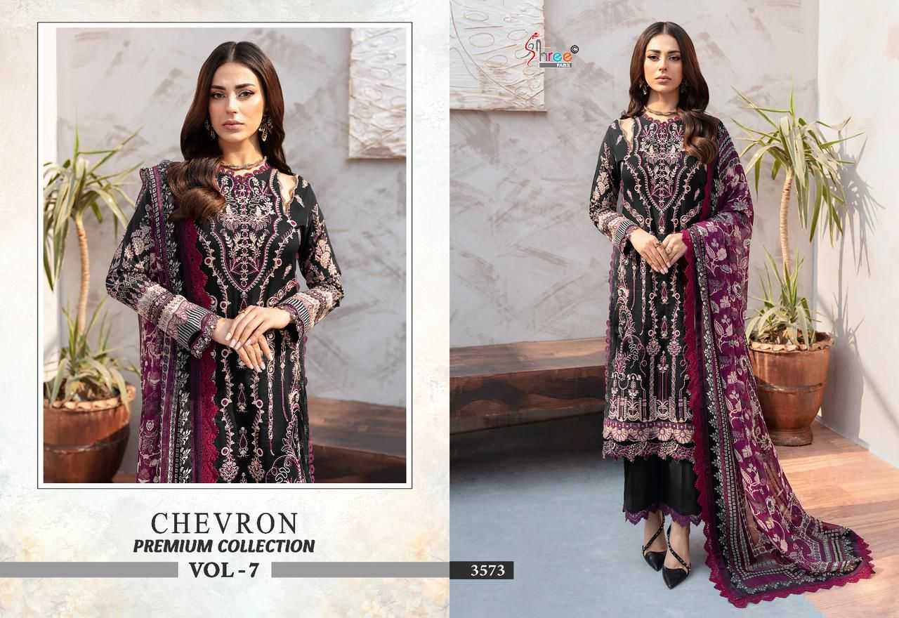 Shree Chevron Vol 7 Cotton Dupatta Pakistani Suits Wholesale catalog