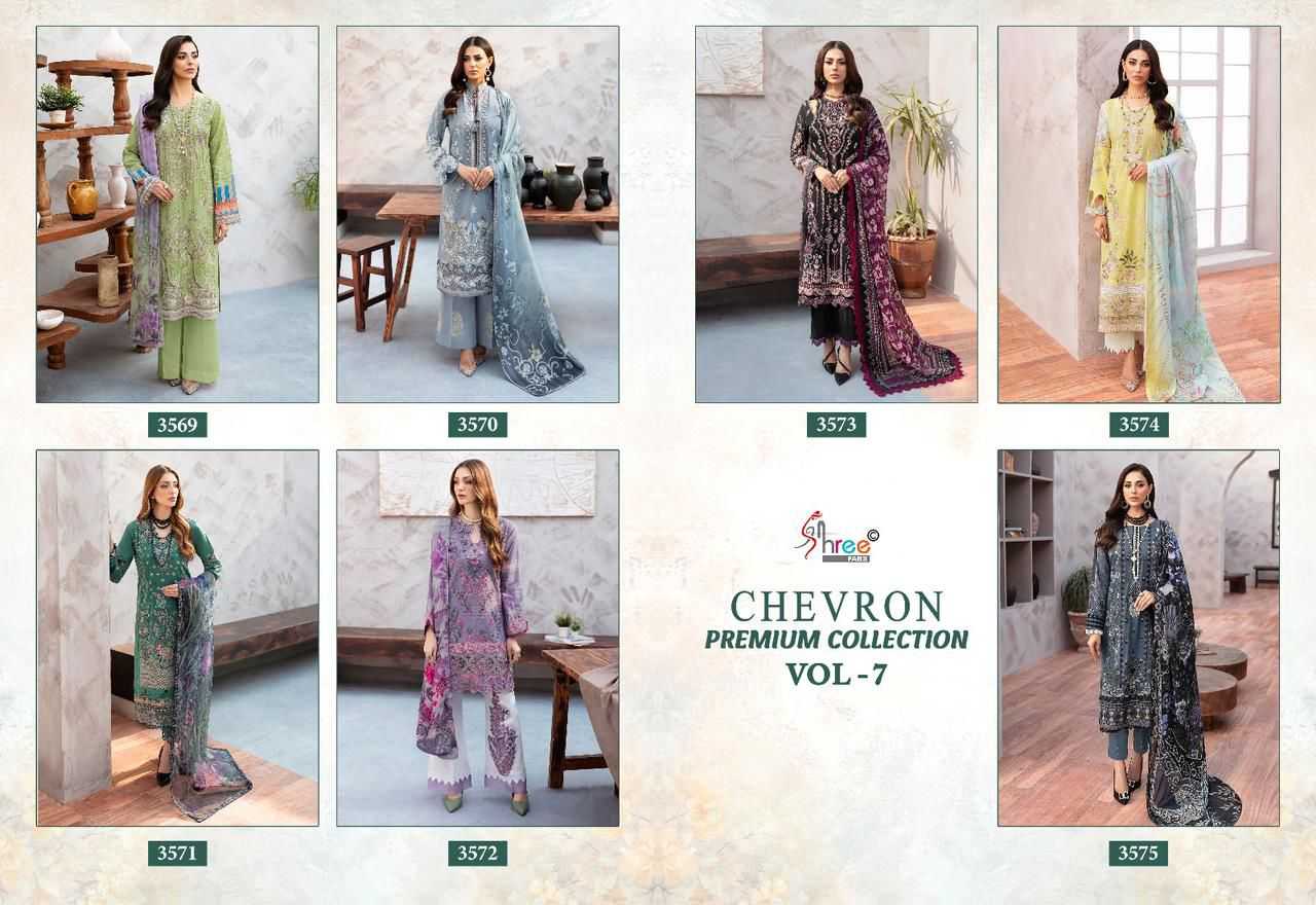 Shree Chevron Vol 7 Cotton Dupatta Pakistani Suits Wholesale catalog