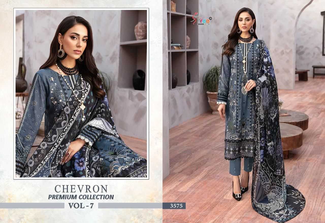 Shree Chevron Vol 7 Cotton Dupatta Pakistani Suits Wholesale catalog