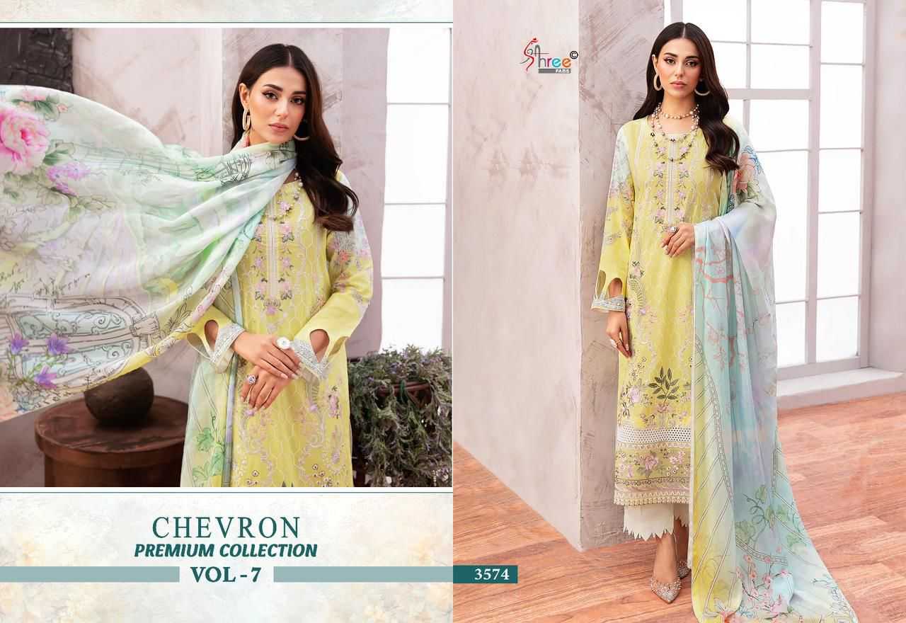 Shree Chevron Vol 7 Cotton Dupatta Pakistani Suits Wholesale catalog