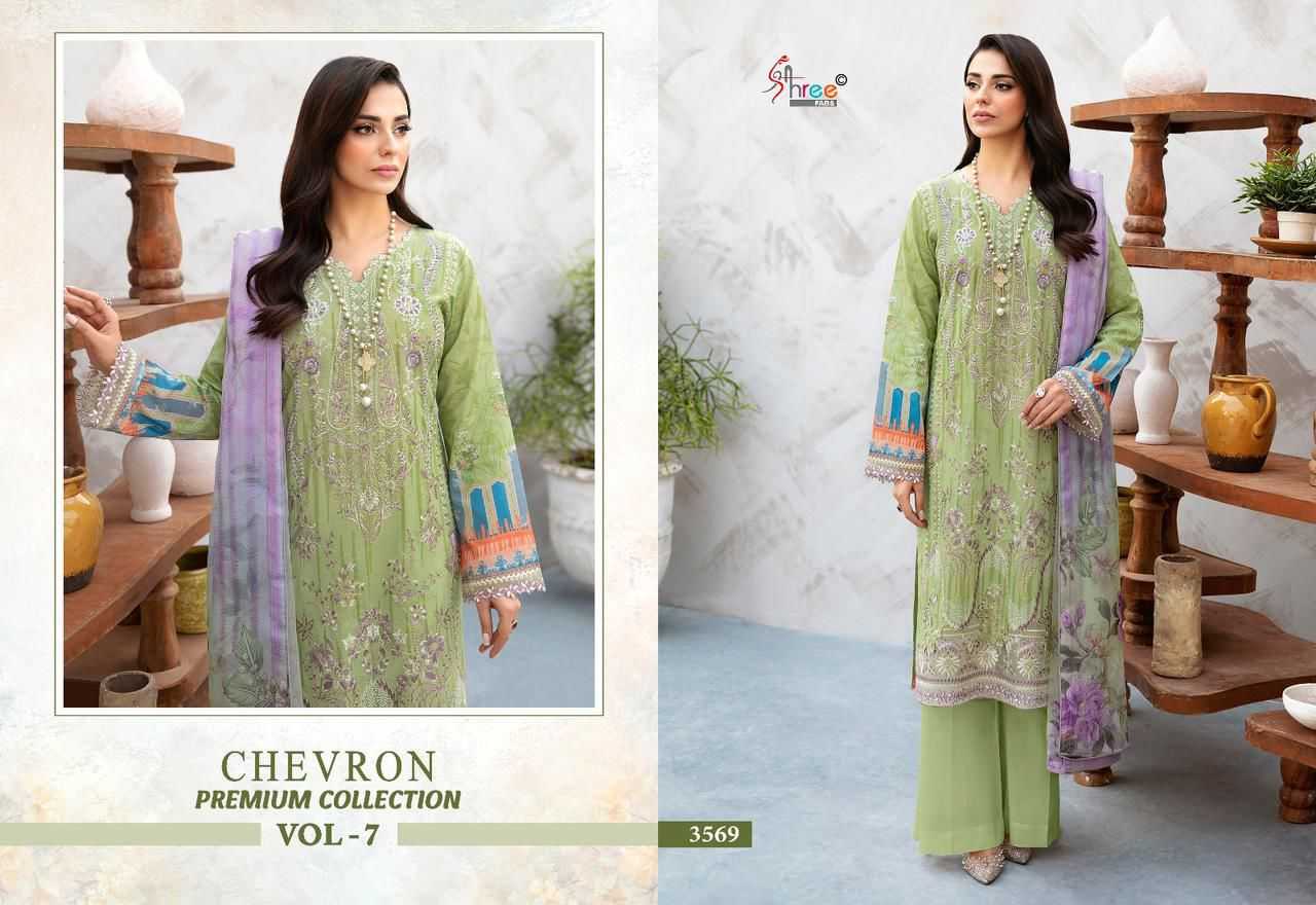 Shree Chevron Vol 7 Cotton Dupatta Pakistani Suits Wholesale catalog