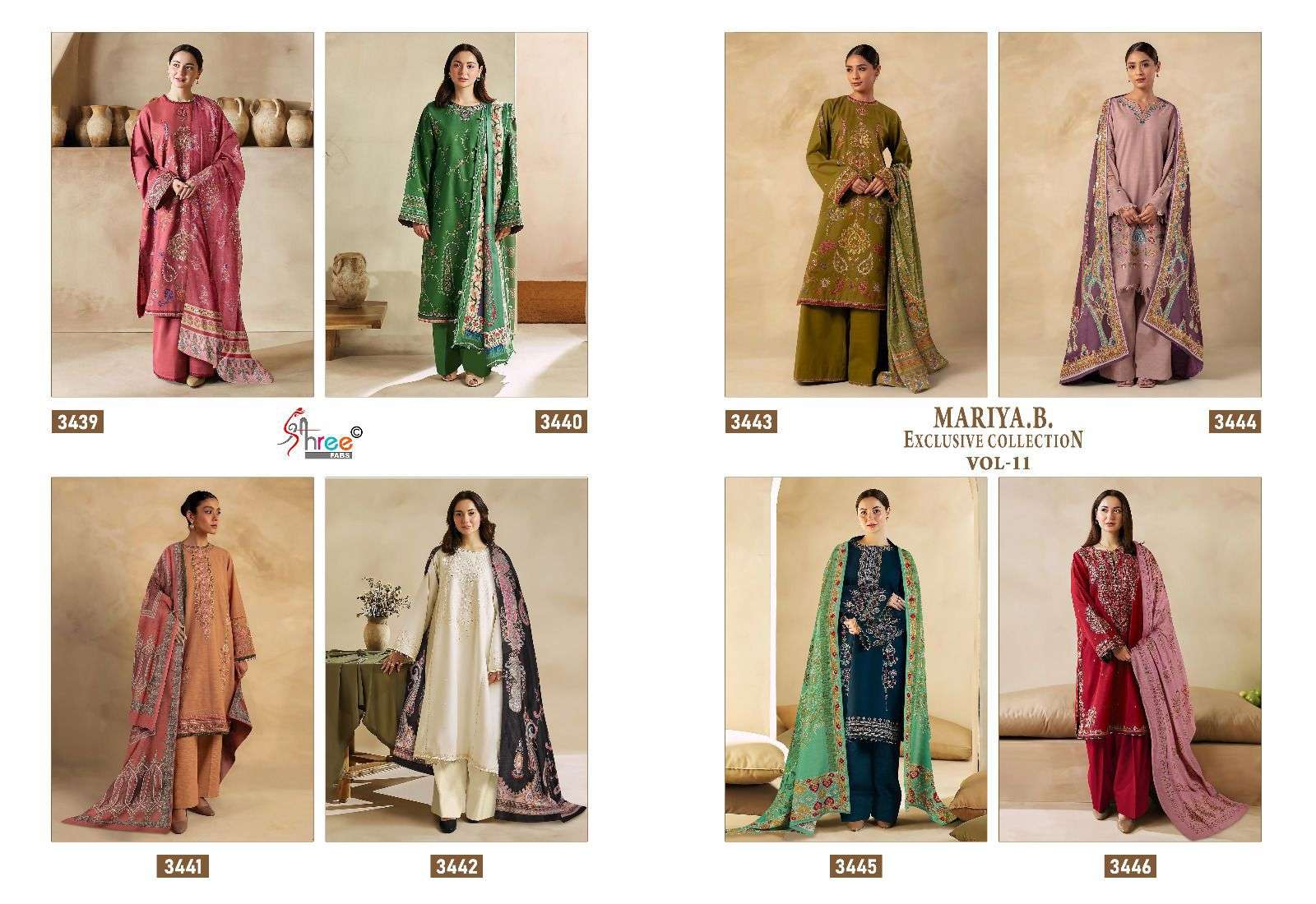 Shree Mariya B Exclusive Collection Vol 11 Cotton Dupatta Pakistani Suit Wholesale catalog