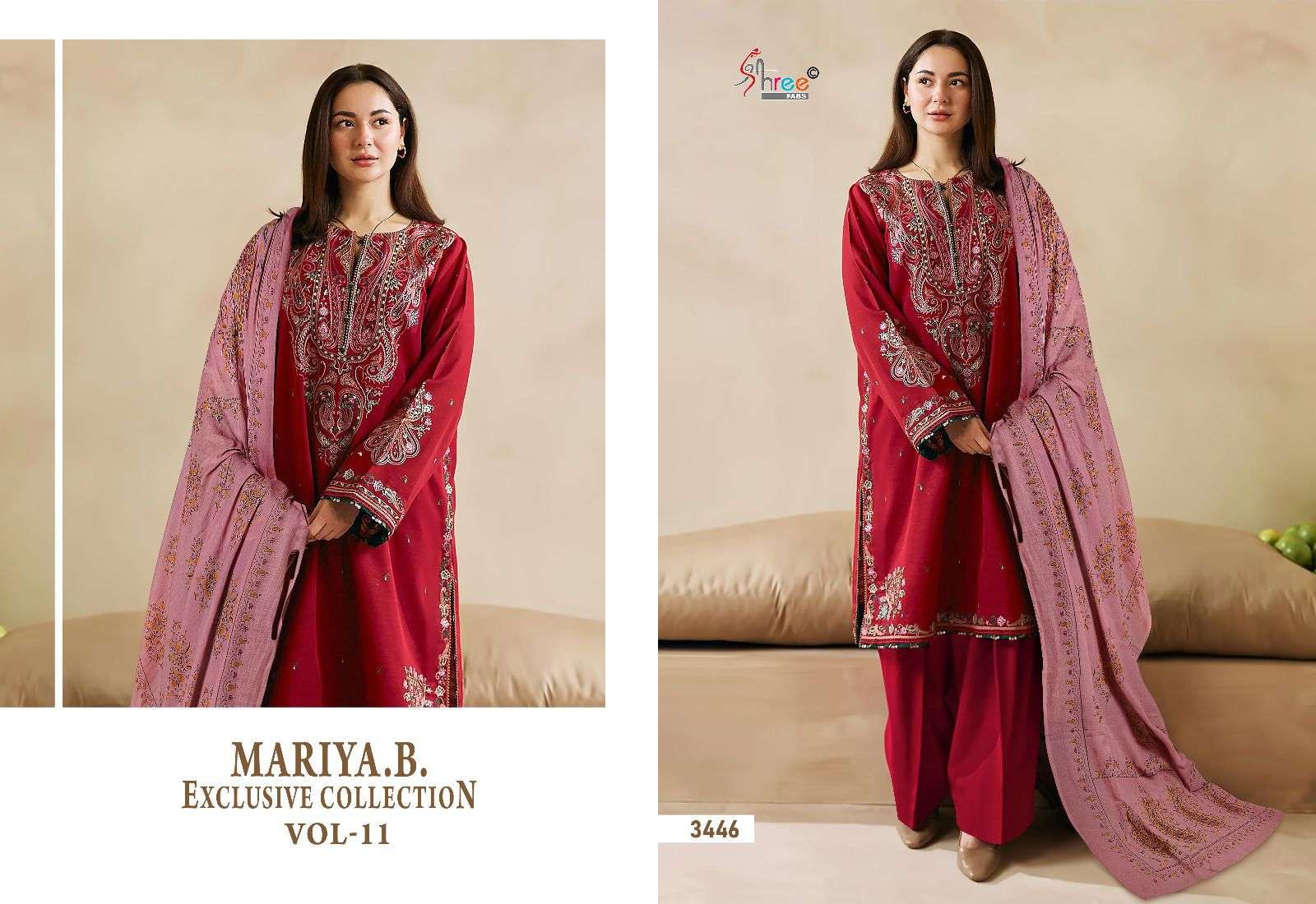 Shree Mariya B Exclusive Collection Vol 11 Cotton Dupatta Pakistani Suit Wholesale catalog