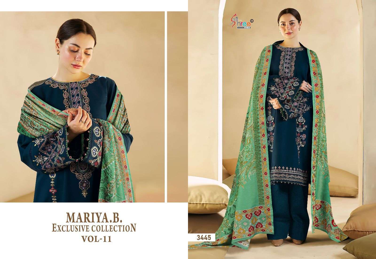 Shree Mariya B Exclusive Collection Vol 11 Cotton Dupatta Pakistani Suit Wholesale catalog