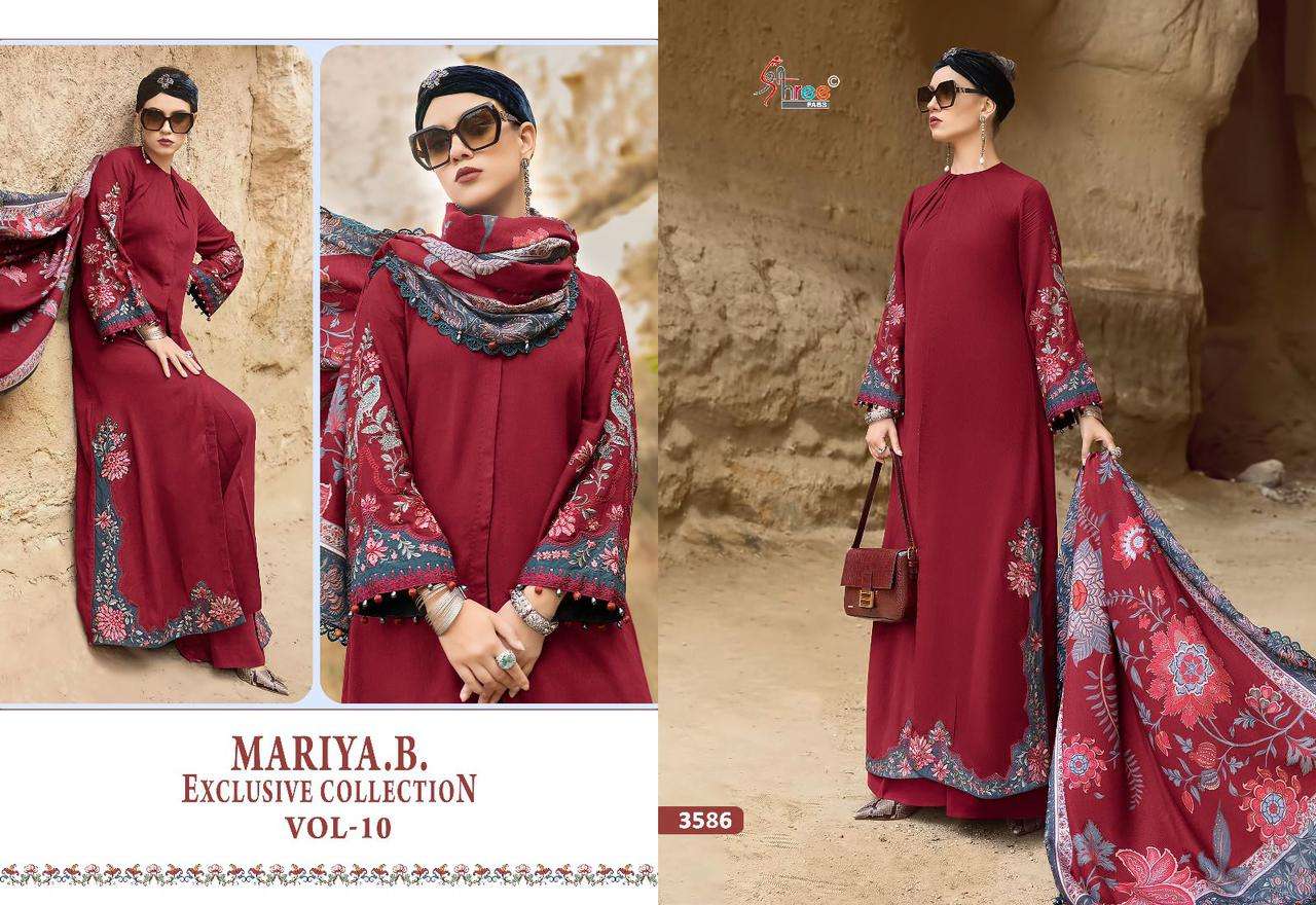 Shree Mariya B Vol 10 Chiffon Dupatta Pakistani Suit Wholesale catalog