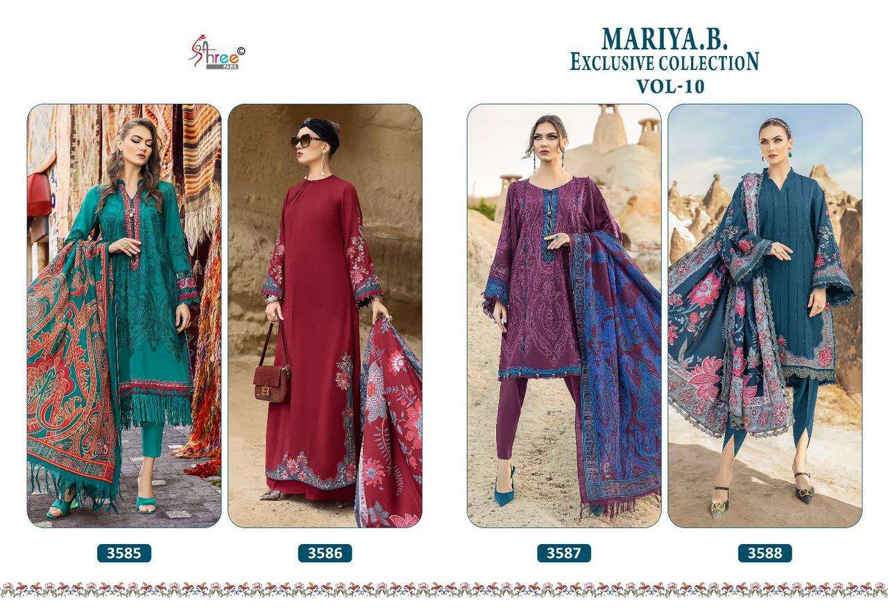 Shree Mariya B Vol 10 Cotton Dupatta Pakistani Suit Wholesale catalog