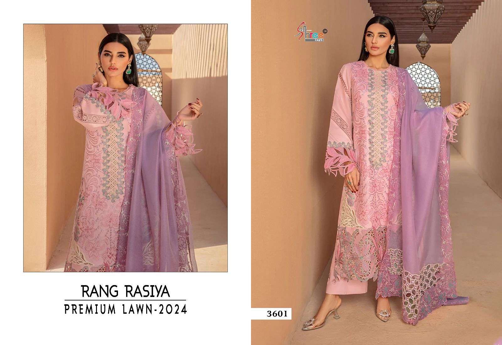 Shree Rang Rasiya Premium Lawn 2024 Pakistani Suits Wholesale catalog