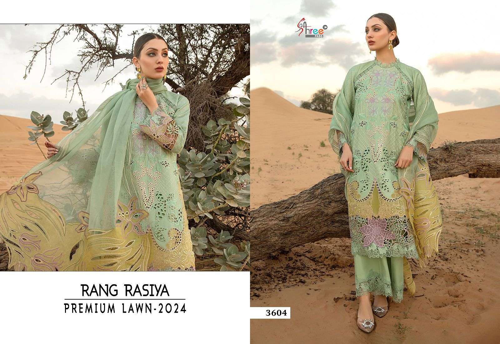 Shree Rang Rasiya Premium Lawn 2024 Pakistani Suits Wholesale catalog