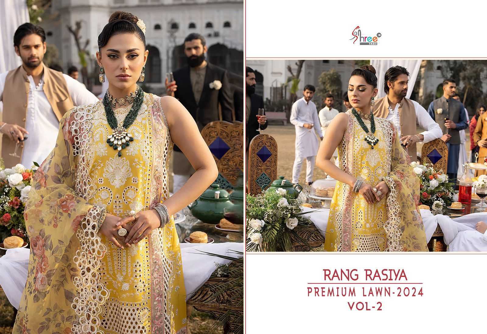 Shree Rang Rasiya Premium Lawn Vol 2 Chiffon Dupatta Salwar Suits Wholesale catalog