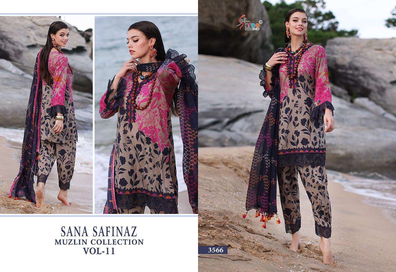 Shree Sana Safinaz Muzlin Vol 11 Cotton Dupatta Pakistani Suits Wholesale catalog