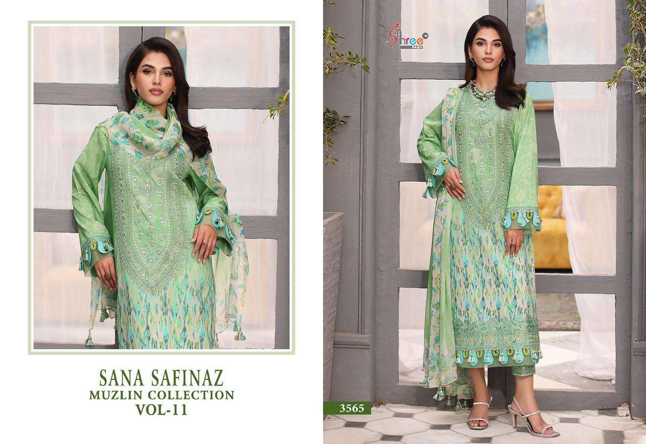 Shree Sana Safinaz Muzlin Vol 11 Cotton Dupatta Pakistani Suits Wholesale catalog