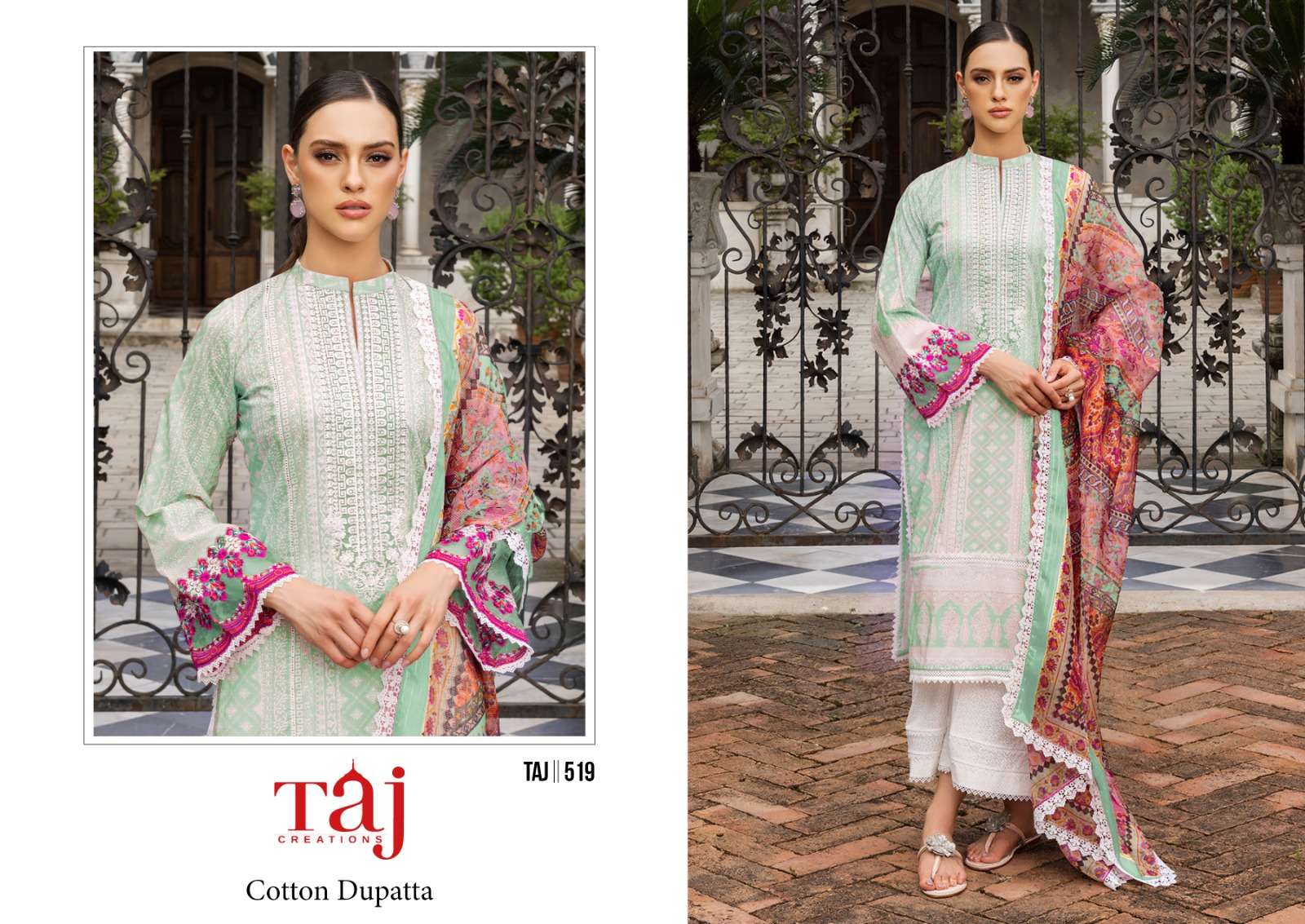 Taj 519 Chiffon Dupatta Hit Salwar Kameez Wholesale catalog