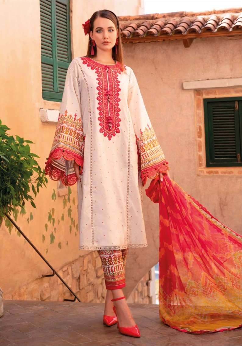 Taj Maria B M Print 143 Chiffon Dupatta Pakistani Suit Wholesale catalog