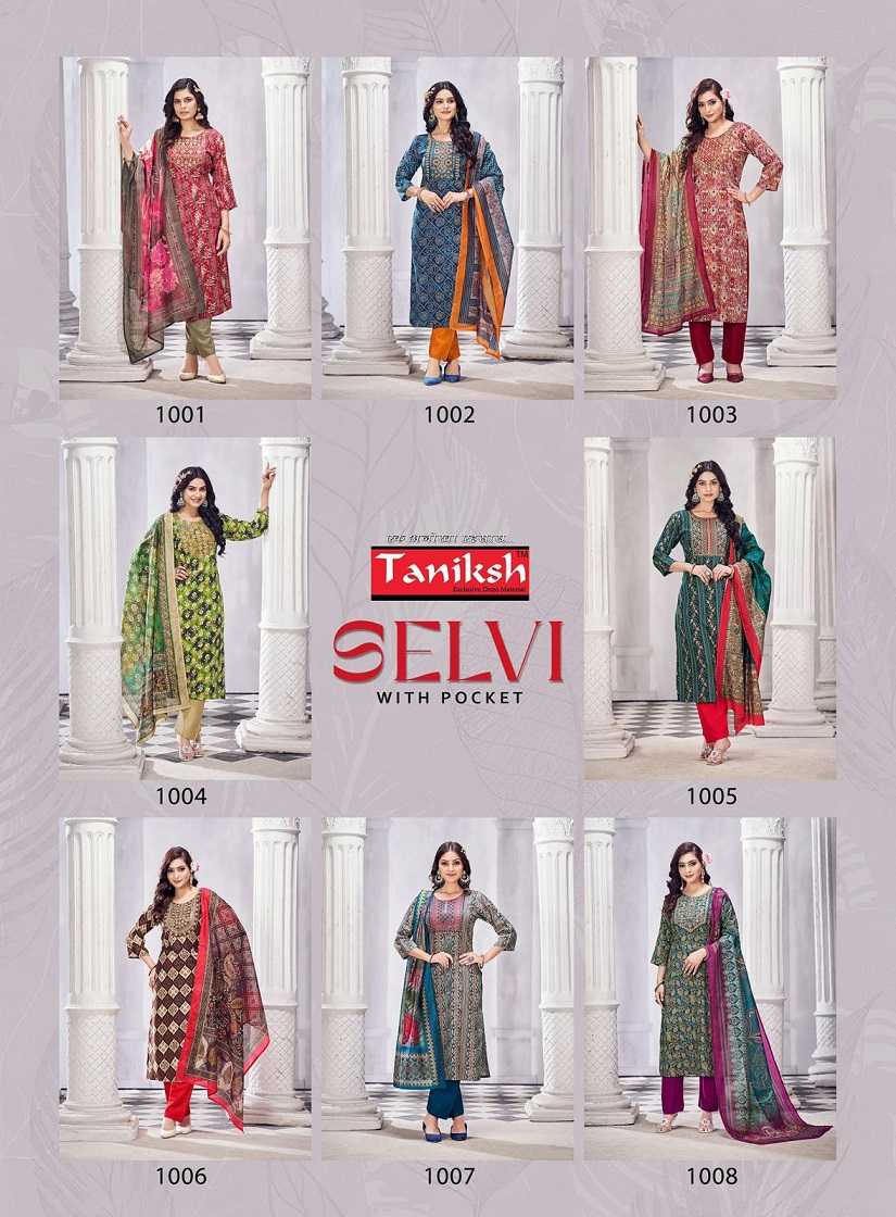 Taniksh Selvi Vol-2 – Kurti Pant With Dupatta Wholesale Catalog