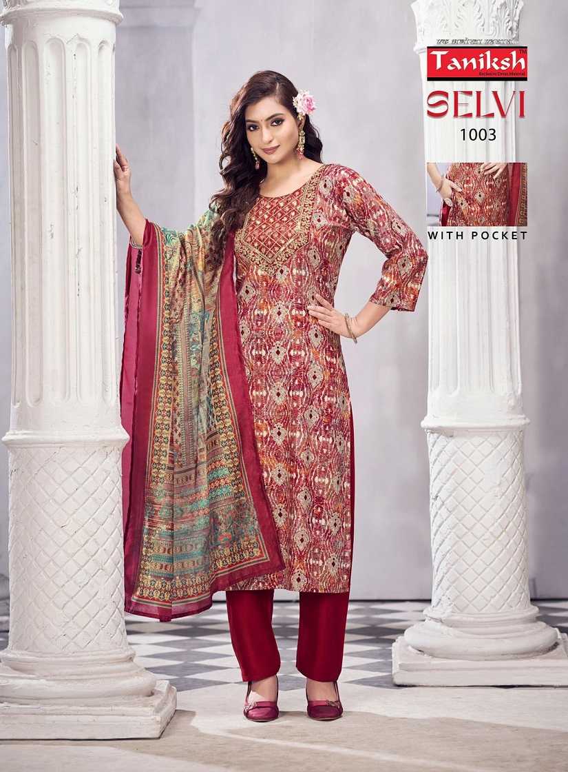 Taniksh Selvi Vol-2 – Kurti Pant With Dupatta Wholesale Catalog