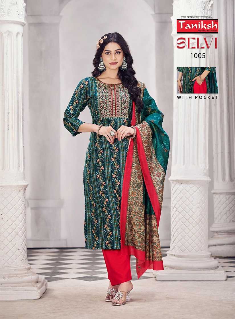 Taniksh Selvi Vol-2 – Kurti Pant With Dupatta Wholesale Catalog