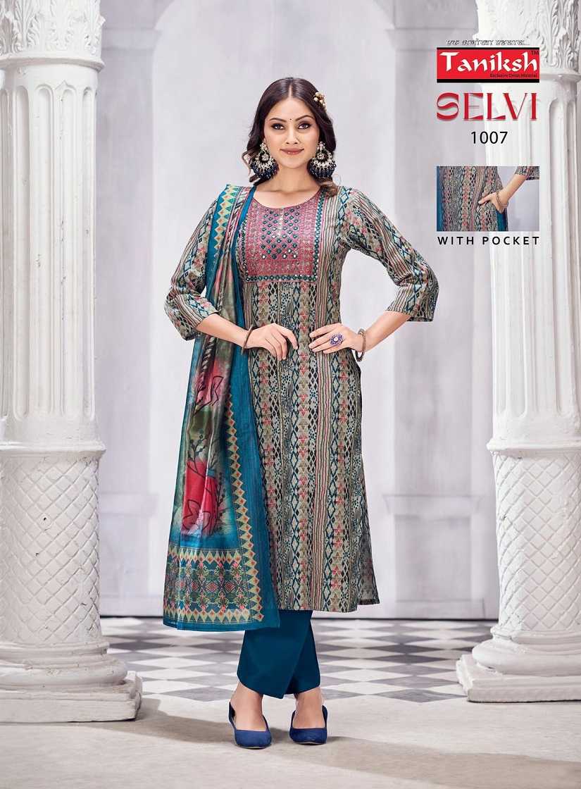 Taniksh Selvi Vol-2 – Kurti Pant With Dupatta Wholesale Catalog