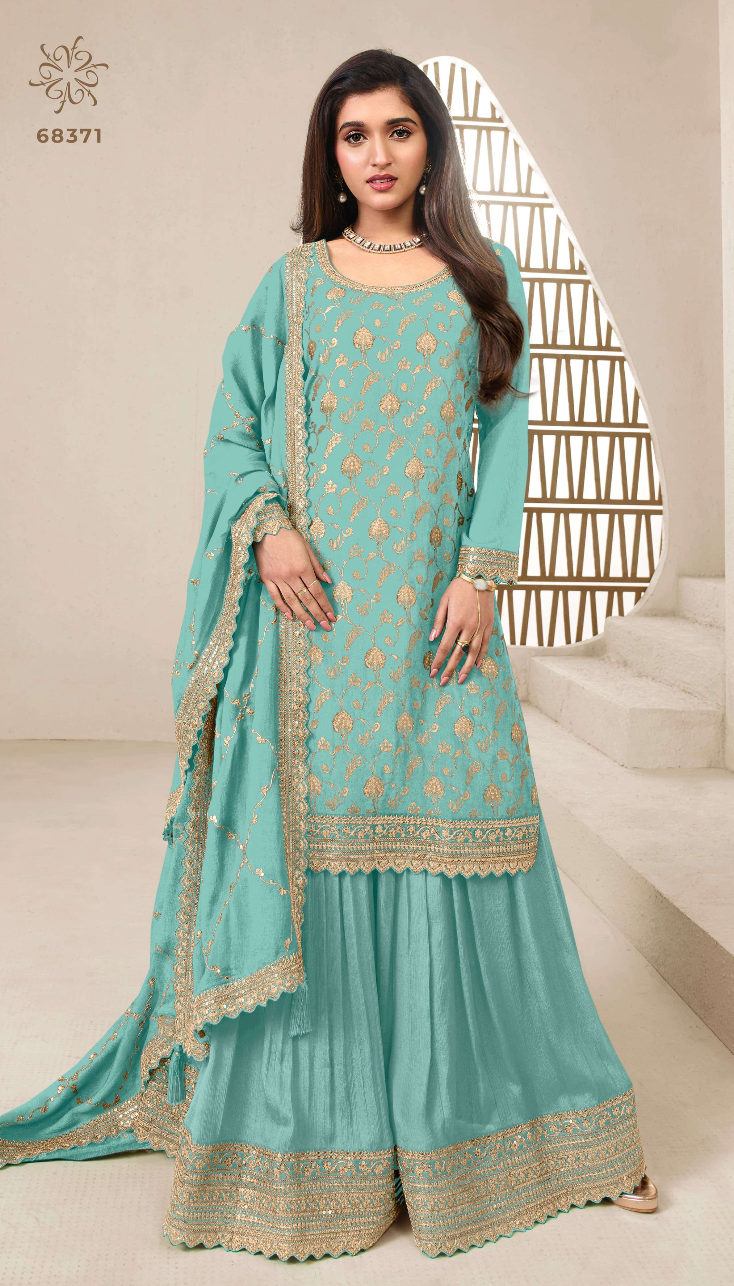 Vinay Kuleesh Karva Colour Plus Embroidered Salwar Kameez Wholesale catalog