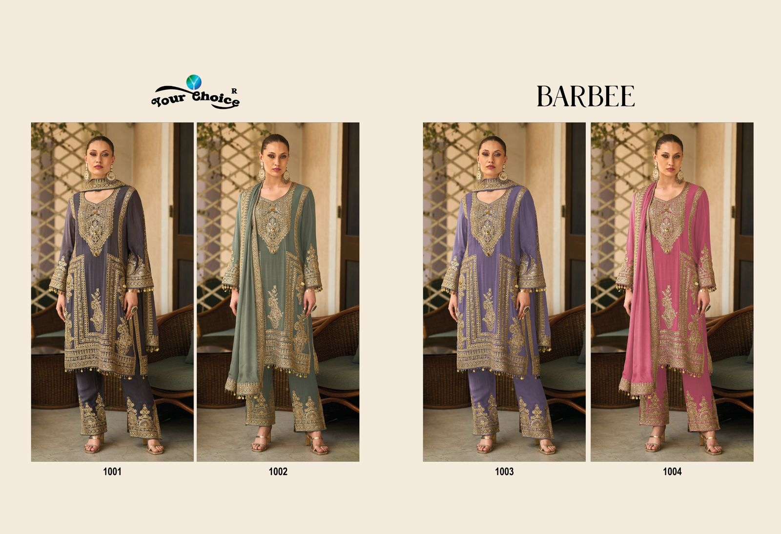 Your Choice Barbee Chinon Designer Salwar Suits Wholesale catalog