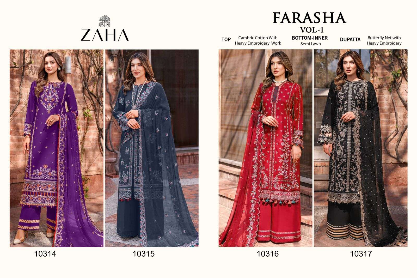 Zaha Farasha Vol 1 Salwar Kameez Wholesale catalog