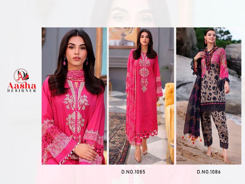 Aasha Sana Safinaz Vol 2 Cotton Dupatta Salwar Suits Wholesale catalog