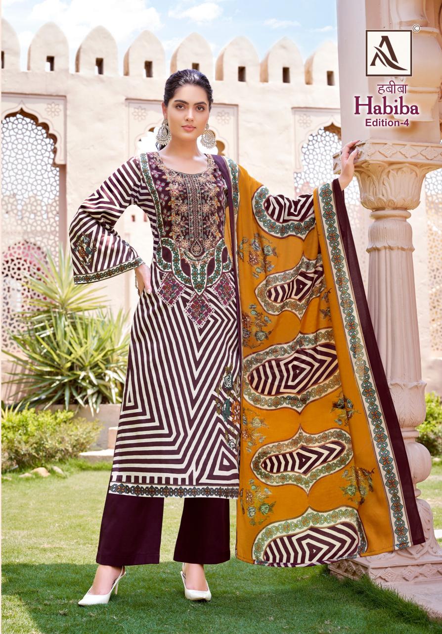 Alok Habiba Edition 4 Cotton Printed Dress Material Wholesale catalog