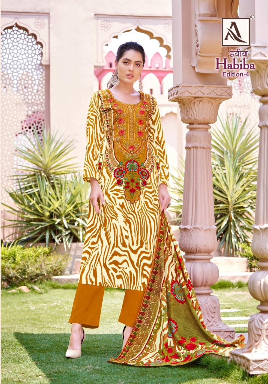 Alok Habiba Edition 4 Cotton Printed Dress Material Wholesale catalog