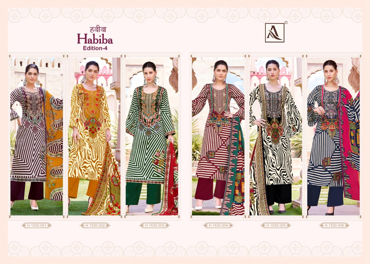 Alok Habiba Edition 4 Cotton Printed Dress Material Wholesale catalog