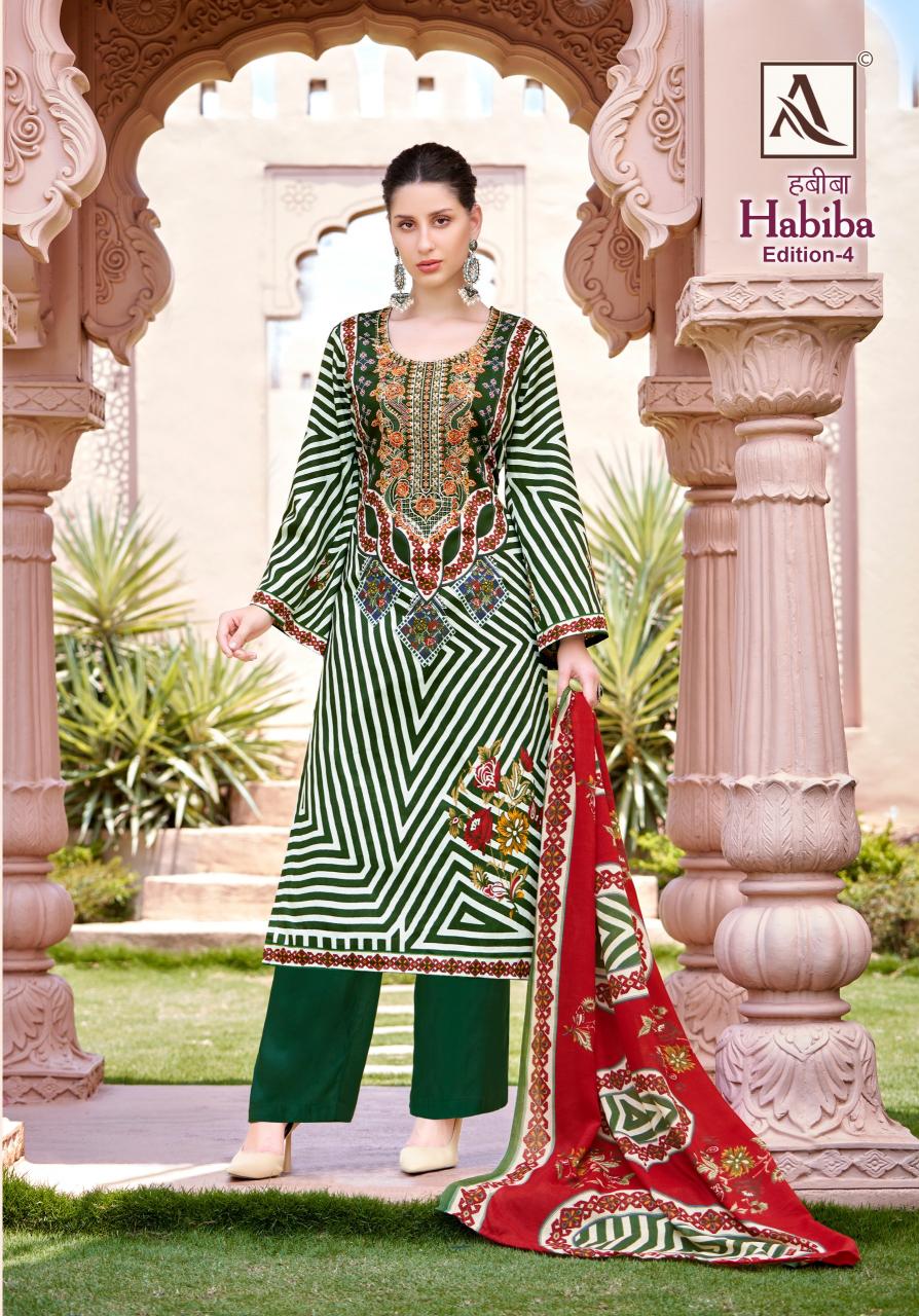 Alok Habiba Edition 4 Cotton Printed Dress Material Wholesale catalog