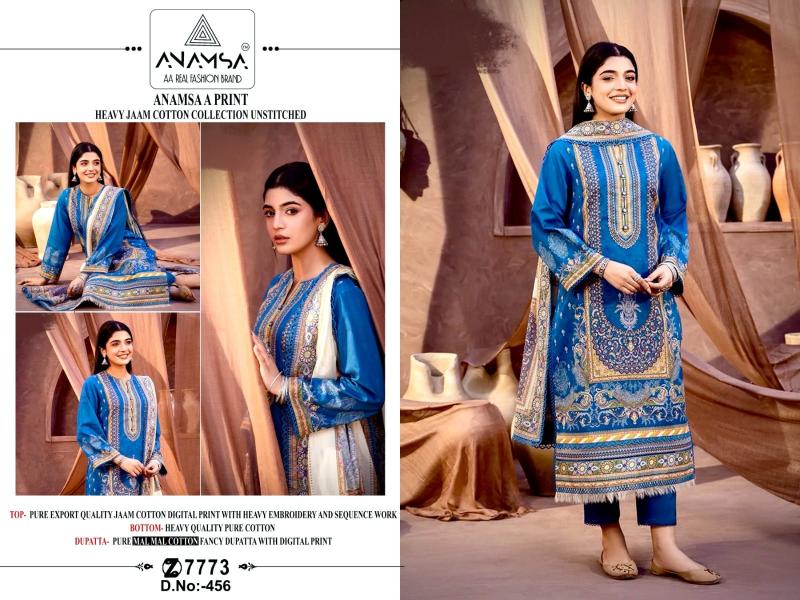 Anamsa 456 And 458 Cotton Salwar Kameez Wholesale catalog