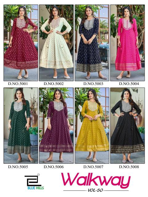 BLUE HILLS Walkway Vol 50 Kurti Wholesale catalog