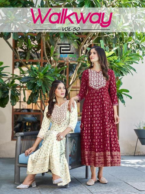 BLUE HILLS Walkway Vol 50 Kurti Wholesale catalog