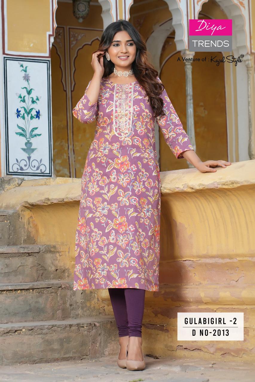 Diya Trends Gulabi Girl 2 Cotton Printed Kurti Wholesale catalog