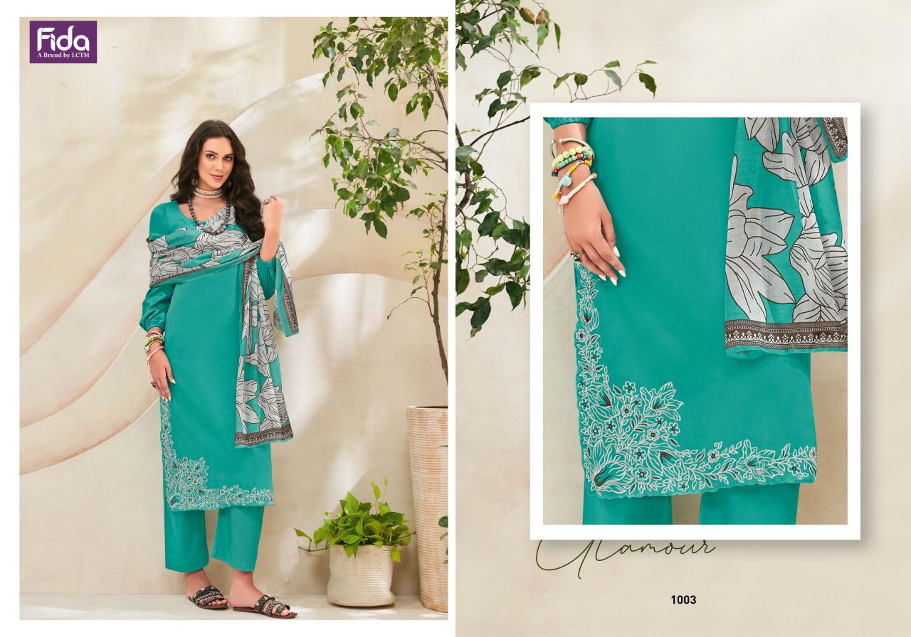 Fida Keeva Cotton Embroidered Dress Material Wholesale catalog