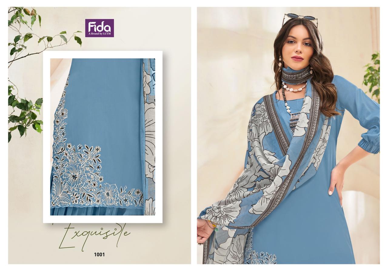 Fida Keeva Cotton Embroidered Dress Material Wholesale catalog