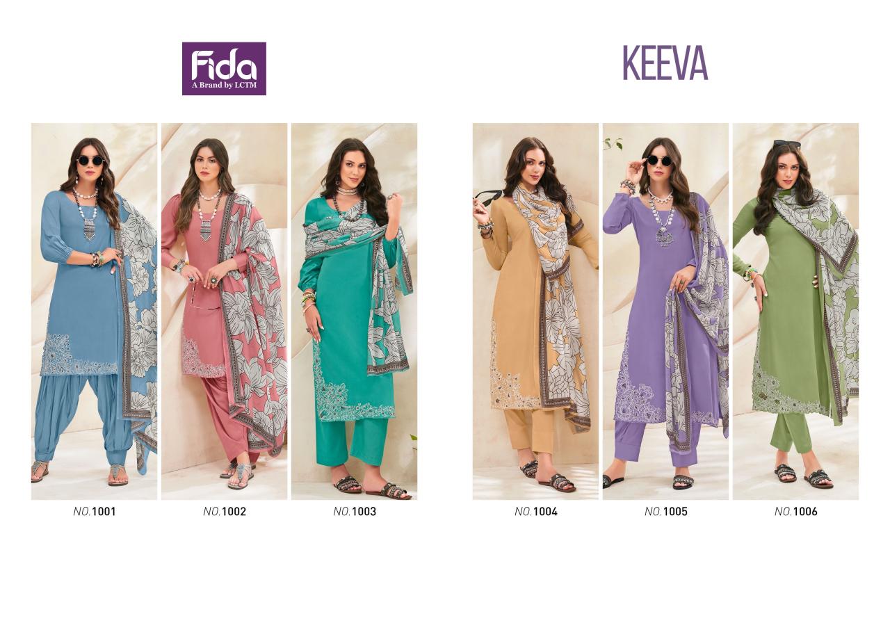 Fida Keeva Cotton Embroidered Dress Material Wholesale catalog