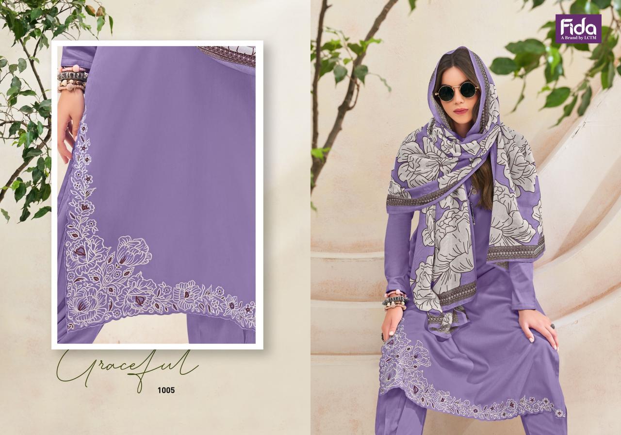 Fida Keeva Cotton Embroidered Dress Material Wholesale catalog