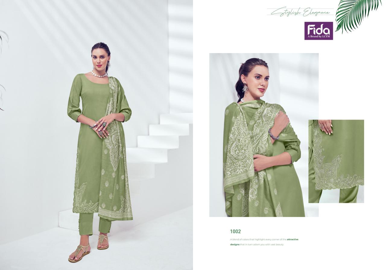 Fida Nyura Cotton Embroidered Dress Material Wholesale catalog