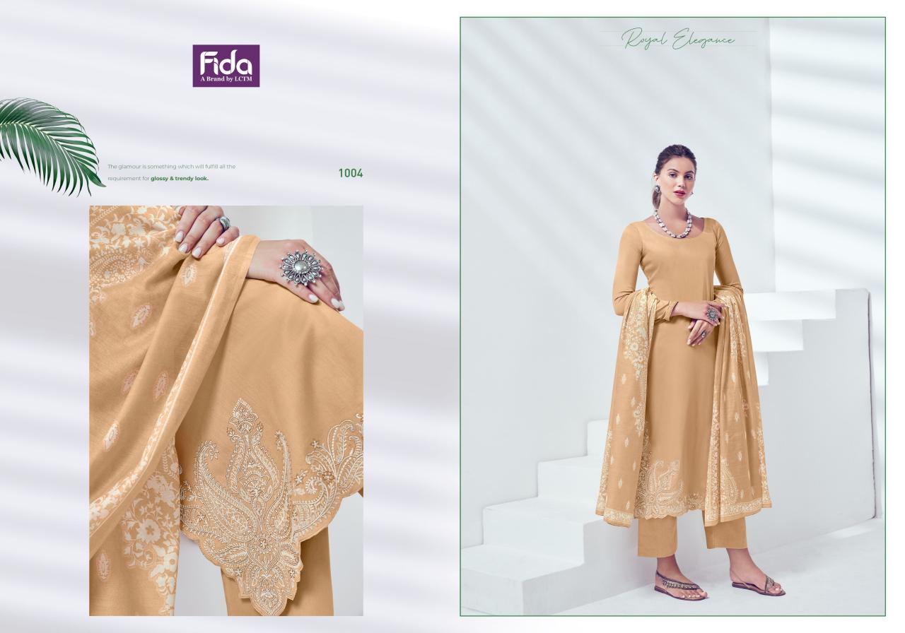 Fida Nyura Cotton Embroidered Dress Material Wholesale catalog