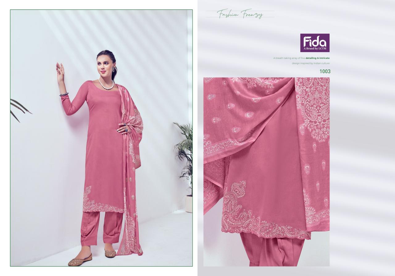 Fida Nyura Cotton Embroidered Dress Material Wholesale catalog